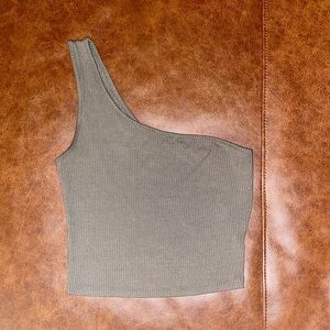 Garage Off The Shoulder One Strap Crop Top